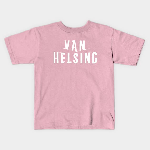 Van Helsing Logo White Kids T-Shirt by pasnthroo